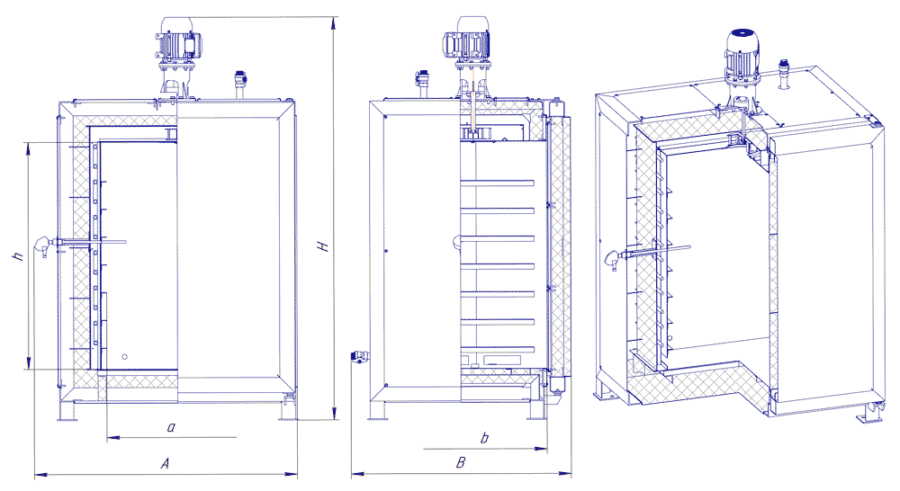 Sketch of a chamber muffle electric furnace